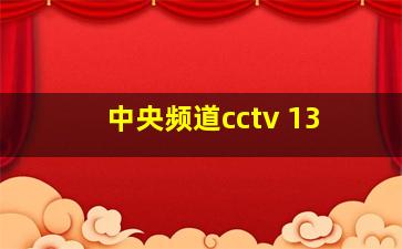 中央频道cctv 13